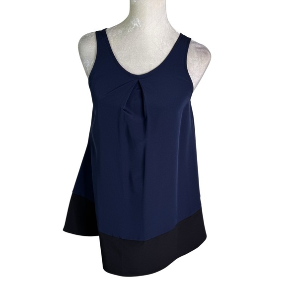 Hatch Maternity Colorblock Sleeveless Top Blouse Navy Black Size P - Picture 2 of 9